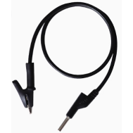 Cabo de teste 1 m preto de dupla extremidade com plug banana 4 mm e garra jacar&eacute; 15 A