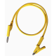 Cabo de teste amarelo 1 m com pontas duplas, plug banana 4 mm e clip jacar&eacute;, 15 A - Thumb - 1