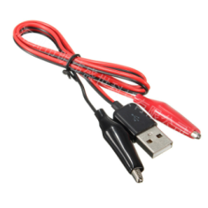 Cabo USB macho 58 cm com presilhas jacar&eacute; vermelho e preto, Instrumentos de Medi&ccedil;&atilde;o