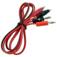 Cabo de teste 1 m vermelho/preto, dupla extremidade, plug banana 4 mm e garra jacar&eacute;