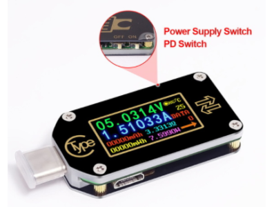 RD TC66 USB‑C (Type C) com gatilho PD, volt&iacute;metro e amper&iacute;metro 2 vias - Imagem 1
