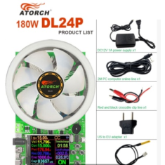 ATORCH-DL24P Branco 2,4 polegadas 180W Testador USB DC Carga Eletr&ocirc;nica Testador de Bateria (Descarga e Carga) Medidor de Pot&ecirc;nc