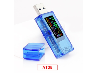 RD AT35 Digits USB 3.0 Testador LCD colorido Volt&iacute;metro Amper&iacute;metro Medidor de tens&atilde;o e corrente USB para carga de bateria e pow - Imagem 1