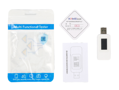 Testador USB KWS-MX18L com tela colorida, branco - Imagem 1