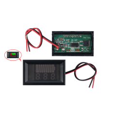 Medidor de Voltagem e Eletricidade vermelho 12-60V com duplo display &agrave; prova d'&aacute;gua