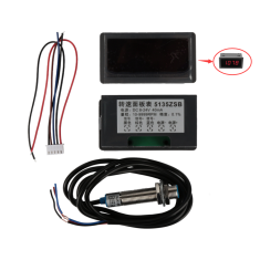 Red Kit Tac&ocirc;metro Digital de Frequ&ecirc;ncia Alta Precis&atilde;o 4 LEDs Medidor de RPM 10-9999 R/M DC 8-24V