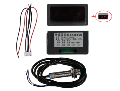 Red Kit Tac&ocirc;metro Digital de Frequ&ecirc;ncia Alta Precis&atilde;o 4 LEDs Medidor de RPM 10-9999 R/M DC 8-24V - Imagem 1