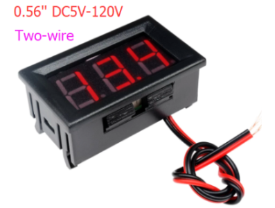 Volt&iacute;metro digital DC 5 a 120 V, display vermelho de 0,56 polegada, dois fios - Imagem 1