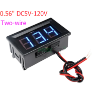 Volt&iacute;metro digital com display 0,56'' azul, dois fios, DC 5&ndash;120 V