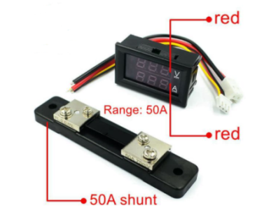 Display Dual LED 0,28" para instrumento digital de medi&ccedil;&atilde;o de tens&atilde;o e corrente DC 0-100V 50A (painel) - Imagem 1