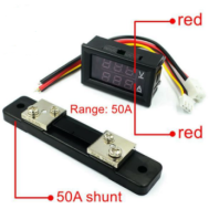 Display Dual LED 0,28" para instrumento digital de medi&ccedil;&atilde;o de tens&atilde;o e corrente DC 0-100V 50A (painel)
