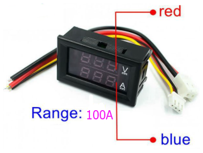 Display duplo LED 0,28" para instrumento digital de tens&atilde;o e corrente DC 0 a 100 V 100 A, painel medidor e amplificador - Imagem 1