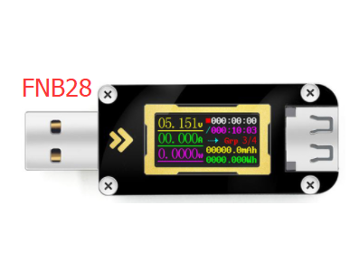 FNIRSI-FNB28 Volt&iacute;metro e Amper&iacute;metro Multifuncional 1,77 polegadas Alta Defini&ccedil;&atilde;o, Testador de Corrente e Capacidade - Imagem 1